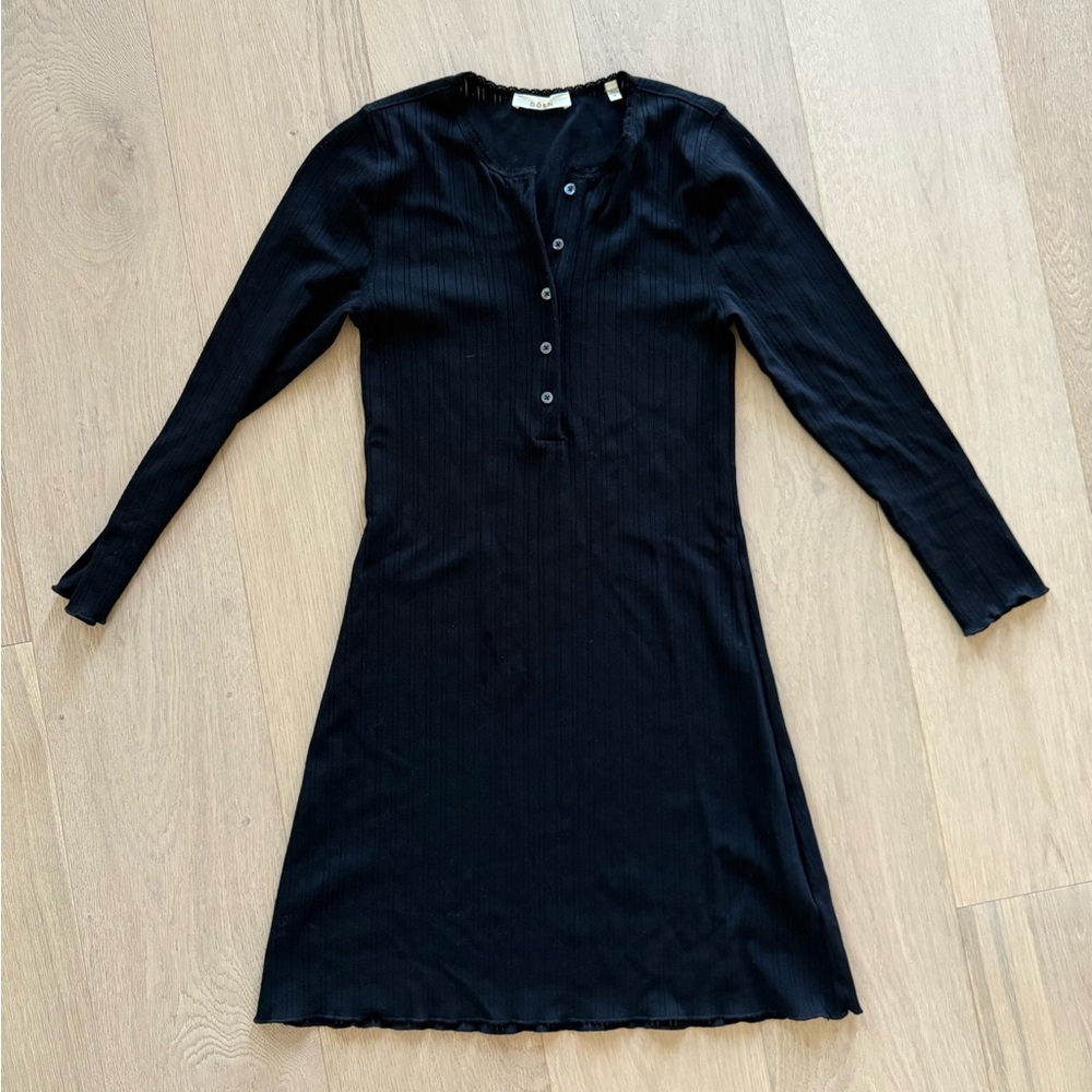S Doen Black pointelle Long Sleeve Dress